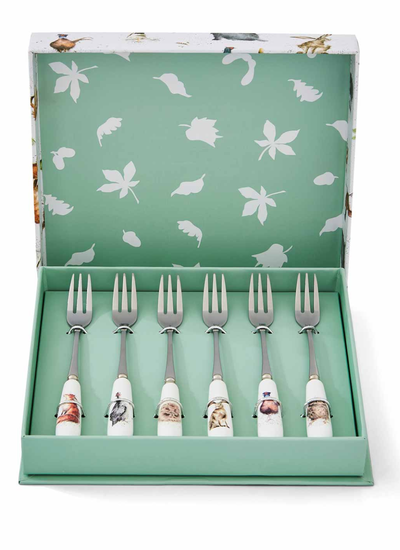 Forest Friends Pastry Forks Set of 6 